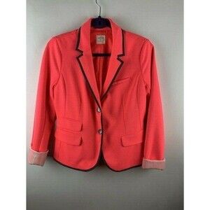 Gap The Academy Blazer Size 8 Long Sleeve 2 Button Stretch Lined Neon Coral